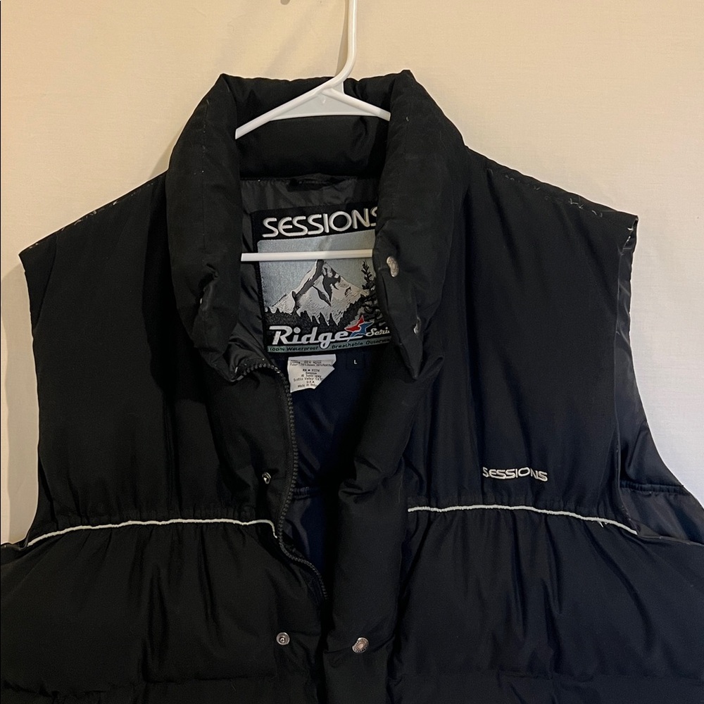 Sessions Down Puffer Vest - Men’s Size L - Vintage